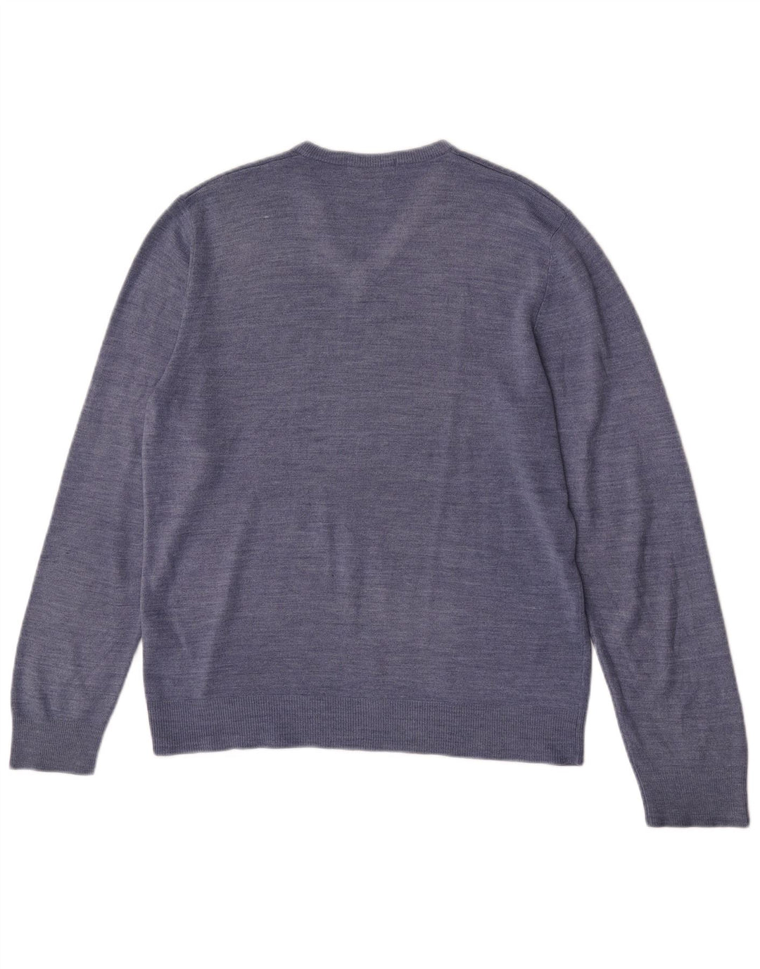 Maglione da uomo Marks & Spencer Blue Harbour con scollo a V blu medio screziato