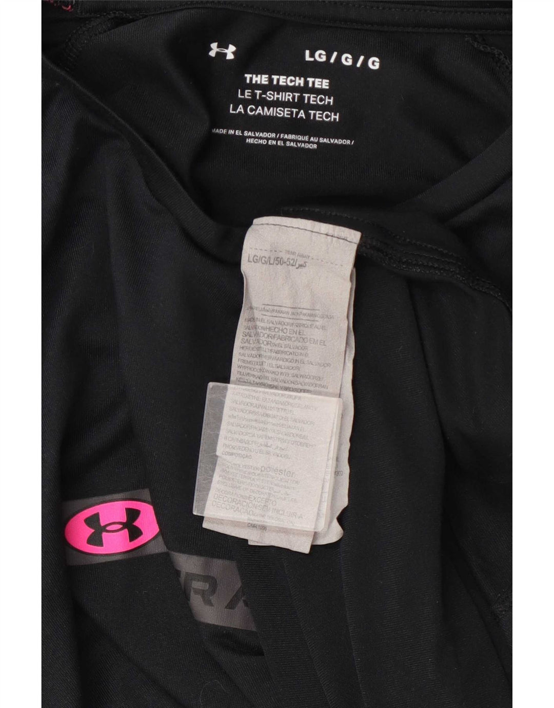 T-shirt grafica da uomo Under Armour Top grande in poliestere nero