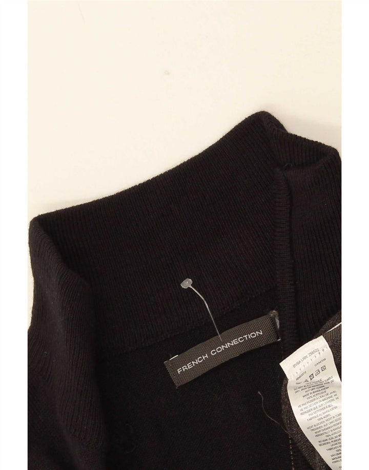 Maglione da uomo con collo con zip French Connection, blocco colore nero medio