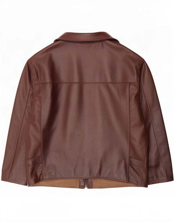 Giacca in pelle vintage da uomo UK 42 XL Marrone