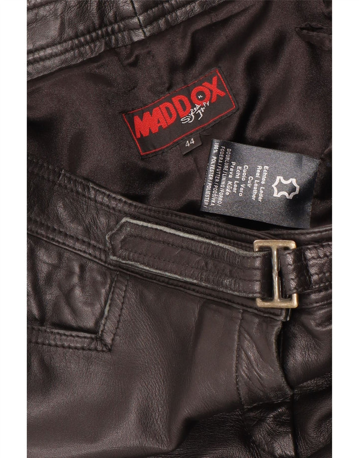 Pantaloni dritti in pelle da donna Maddox IT 44 medio W32 L32 neri