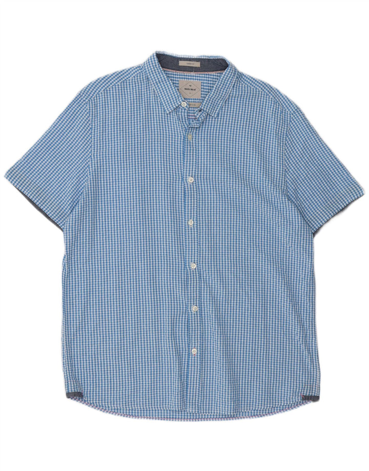 Camicia a maniche corte da uomo White Stuff XL blu a quadretti