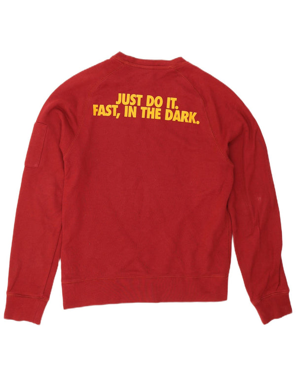 Felpa con grafica Nike da uomo, piccola, in cotone bordeaux