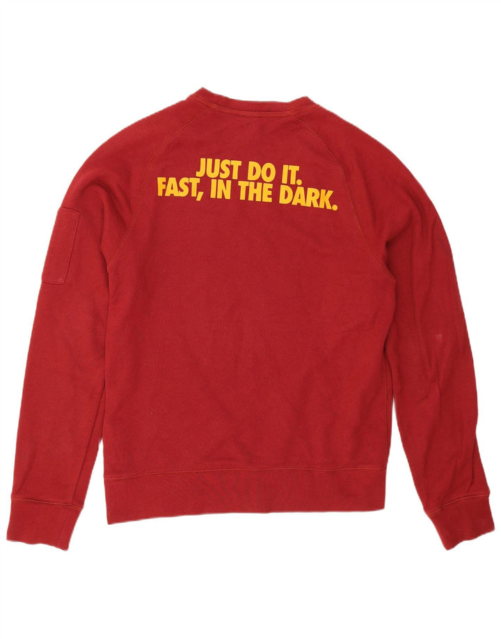 Felpa con grafica Nike da uomo, piccola, in cotone bordeaux