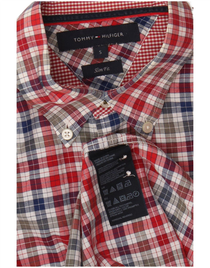 Camicia slim fit da uomo Tommy Hilfiger piccola in cotone a quadretti multicolore