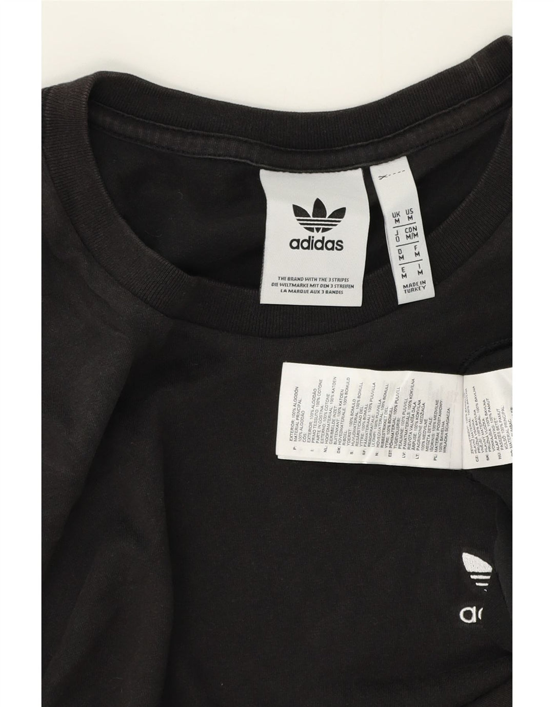 T-shirt ADIDAS da uomo Top in cotone nero medio