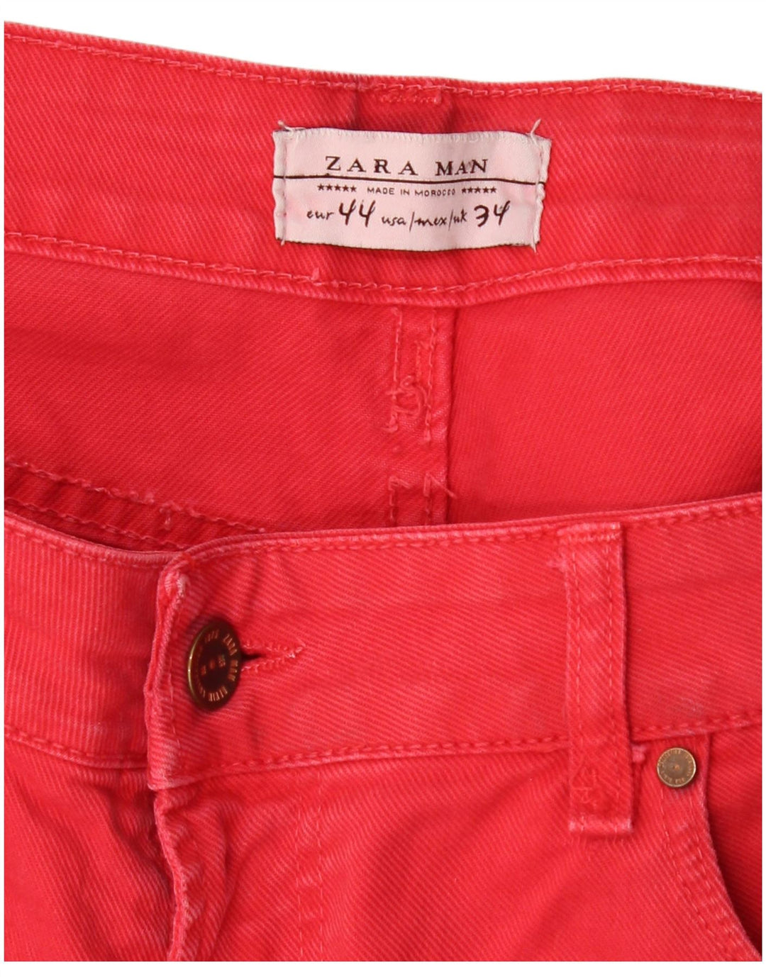 Pantaloncini di jeans da uomo ZARA EU 44 Large W34 Rossi