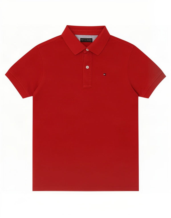 Polo Tommy Hilfiger da bambino 9-10 anni in cotone rosso