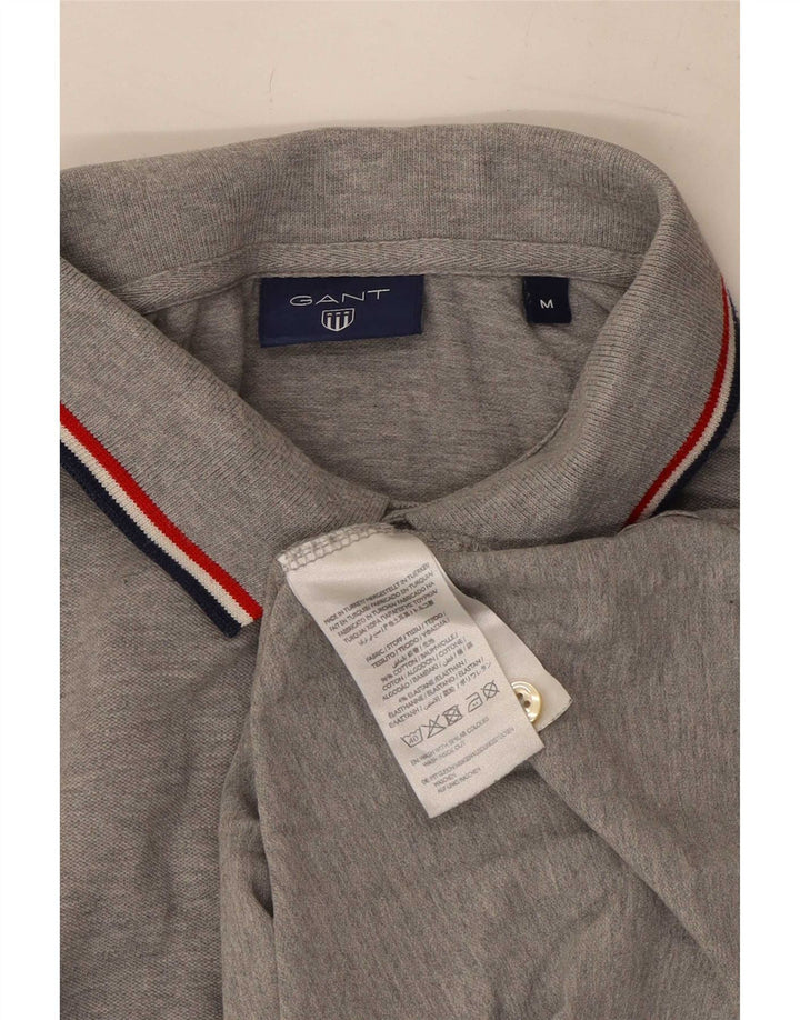 Polo da uomo Gant in cotone mélange grigio medio