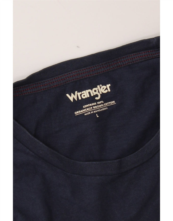 T-shirt da uomo Wrangler Top grande in cotone blu navy