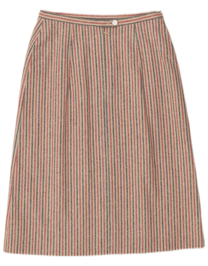 Gonna longuette da donna vintage W27 piccola a righe multicolore