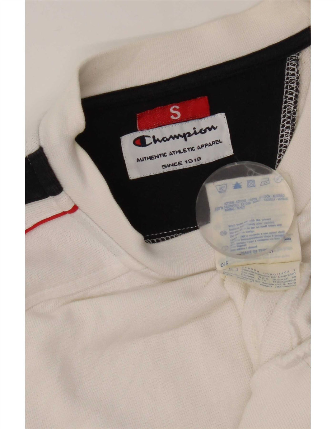 Felpa grafica da uomo Champion, maglione piccolo, cotone color block bianco
