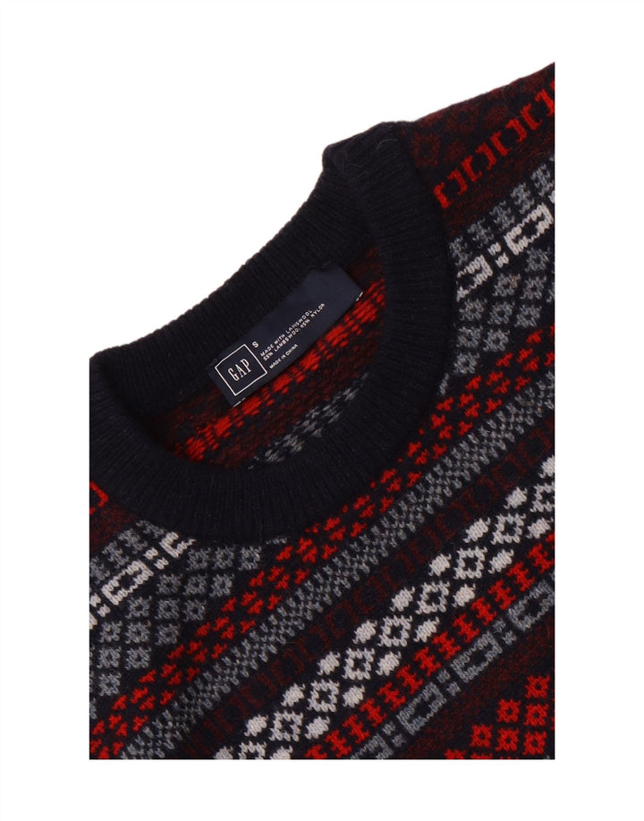 Maglione da uomo girocollo Gap piccolo in lana d'agnello geometrica blu navy