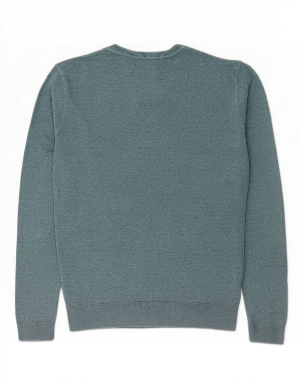 Maglione maglione con scollo a barca da uomo Calvin Klein Jeans in cotone blu medio