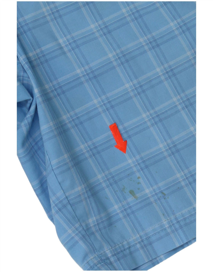 Pantaloncini da bagno Adidas da uomo grandi in poliestere a quadri blu