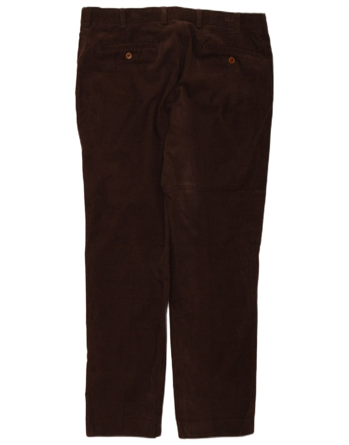 BROOKS BROTHERS Pantaloni da abito dritti da uomo W35 L30 in cotone marrone