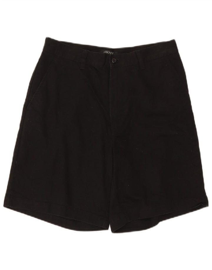 Pantaloncini chino a vita alta da donna Dkny W30 cotone nero medio