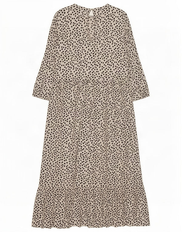 Vestito lungo Zara da donna con maniche a 3/4 UK 12 medio bianco maculato