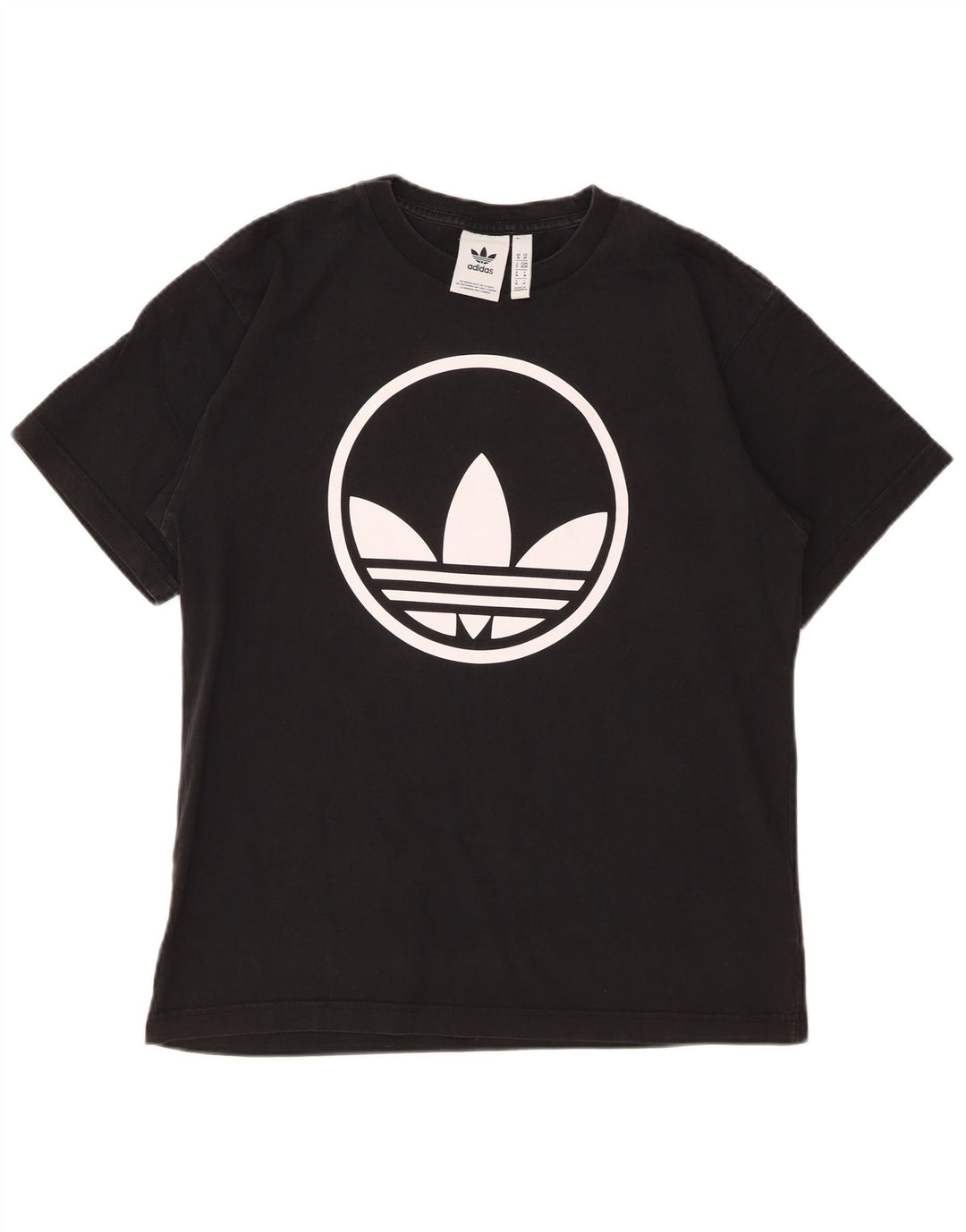 T-shirt grafica da uomo Adidas Top in cotone nero medio