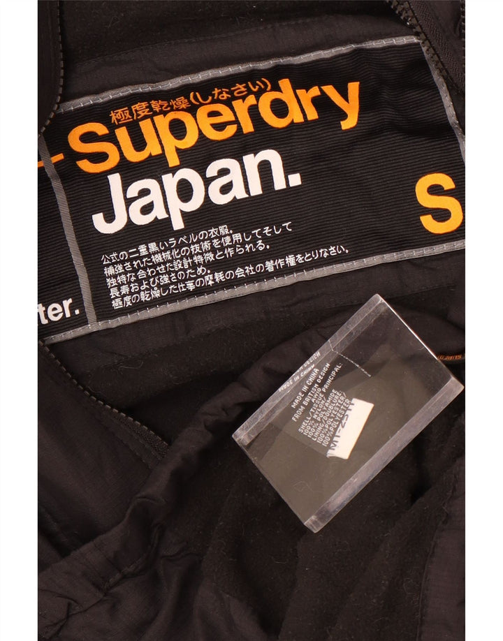Giacca a vento con cappuccio da uomo Superdry UK 36 Small Nylon nero