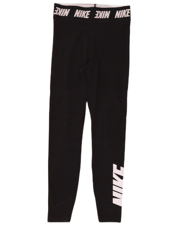 Leggings grafici da donna NIKE UK 8 piccoli in cotone nero