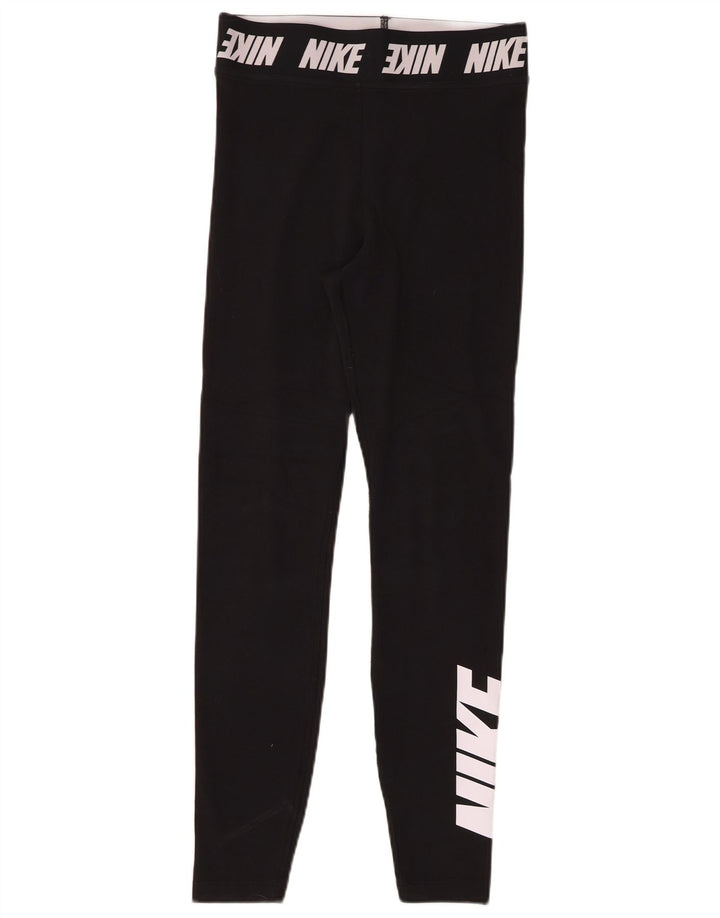 Leggings grafici da donna NIKE UK 8 piccoli in cotone nero