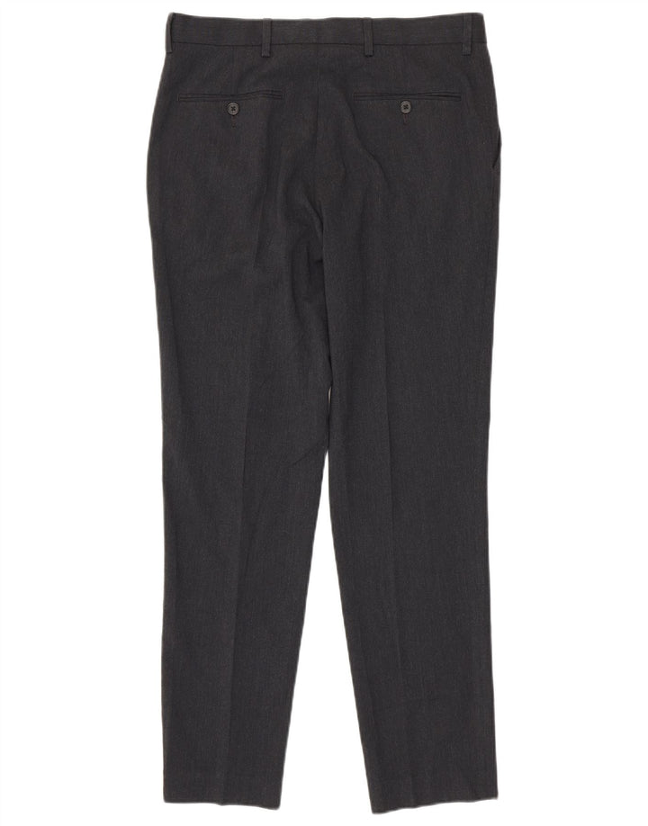 Pantaloni da abito slim da uomo Marks & Spencer W32 L31 Poliestere grigio
