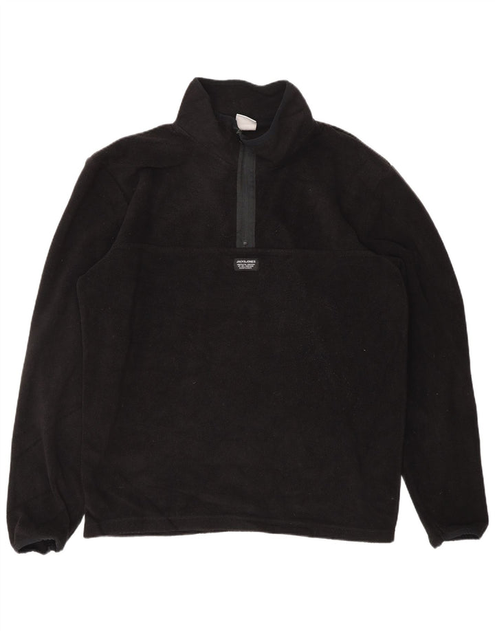 JACK & JONES Maglione in pile da uomo con collo con zip XL poliestere nero