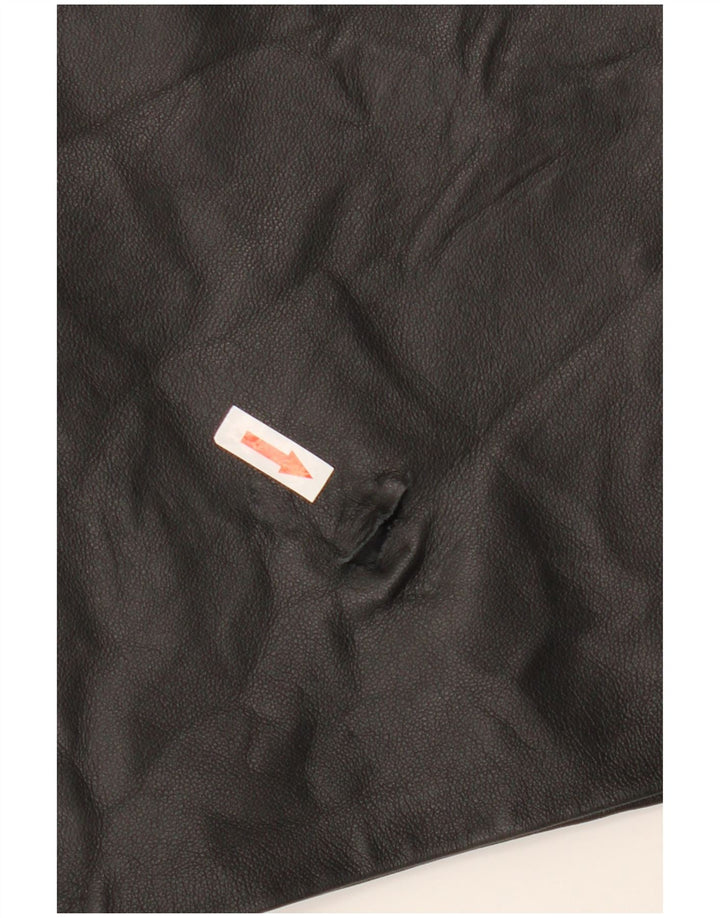 Gonna in pelle vintage da donna W32 grande nera
