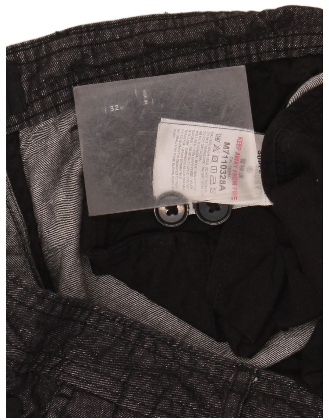 Pantaloncini chino da uomo Superdry W32 cotone grigio medio