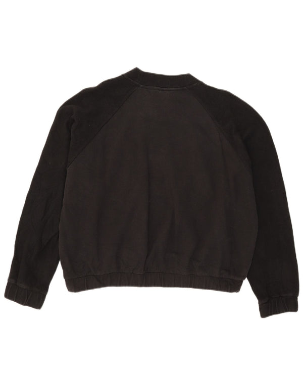 Felpa corta da donna Adidas UK 14 Medium Black Colourblock
