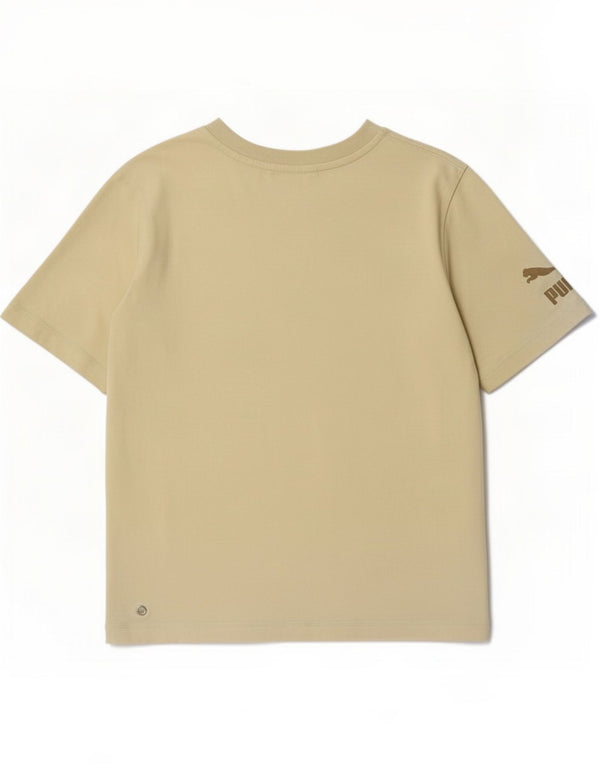 T-shirt grafica da donna Puma Top UK 14 cotone giallo medio