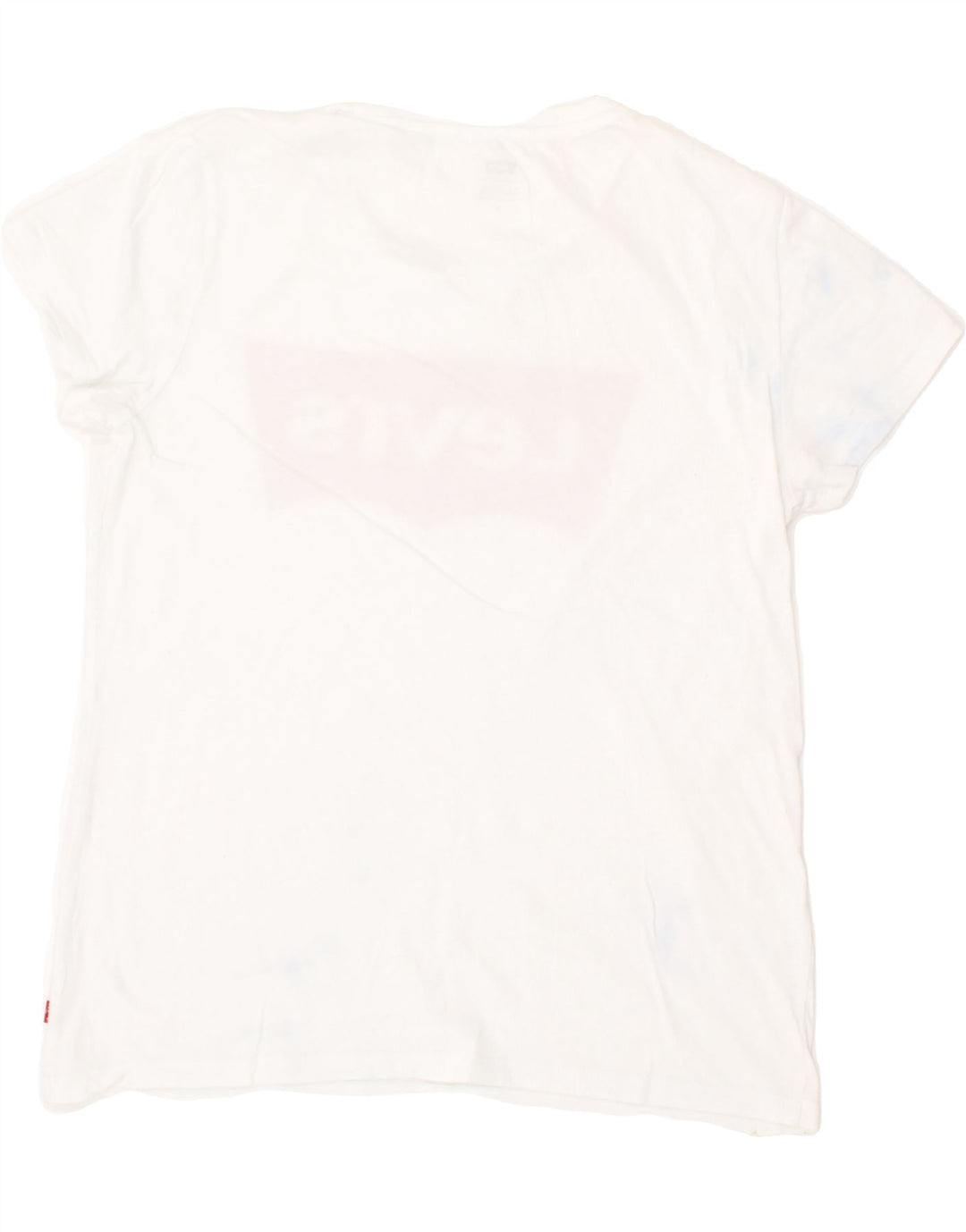 LEVI'S Womens Graphic T-Shirt Top UK 12 Medium White Vintage Levi's and Second-Hand Levi's from Messina Hembry 