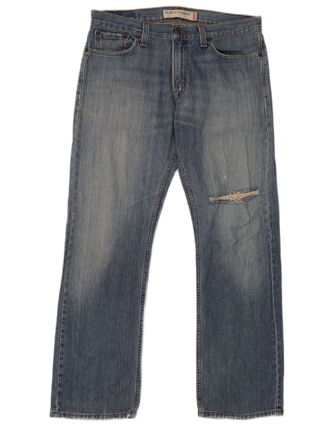 Levi's Uomo 514 Jeans dritti slim effetto consumato W33 L30 cotone blu