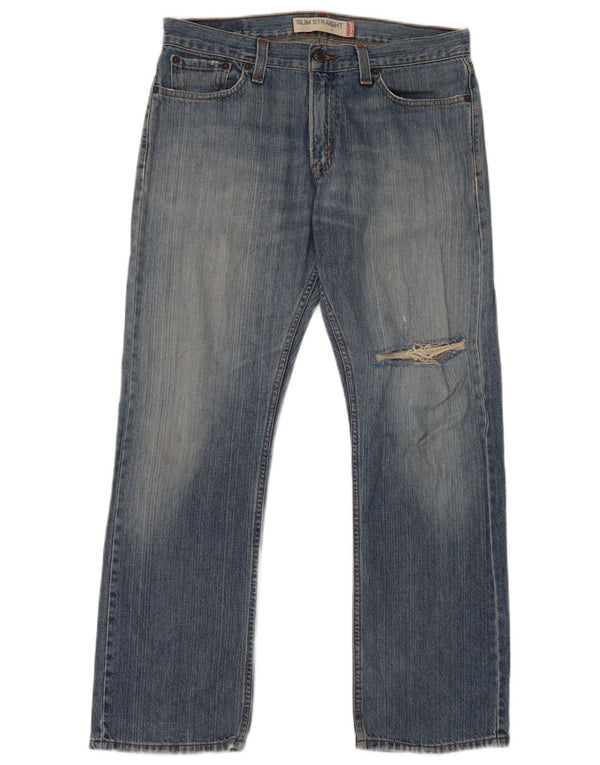 Levi's Uomo 514 Jeans dritti slim effetto consumato W33 L30 cotone blu