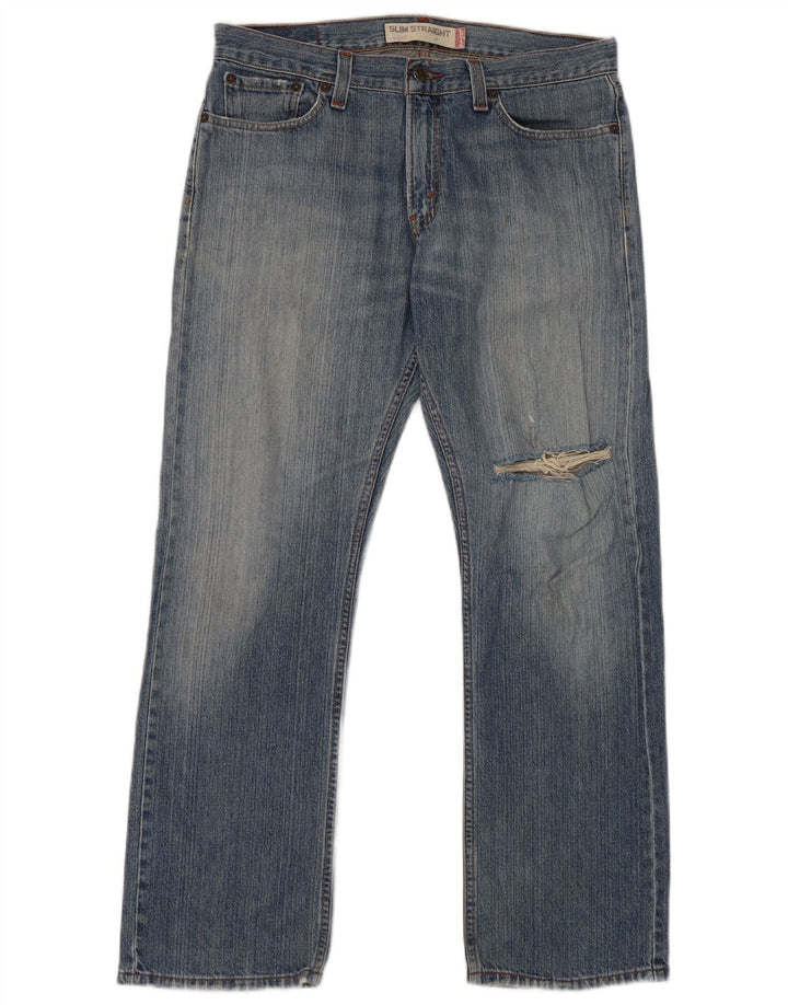 Levi's Uomo 514 Jeans dritti slim effetto consumato W33 L30 cotone blu