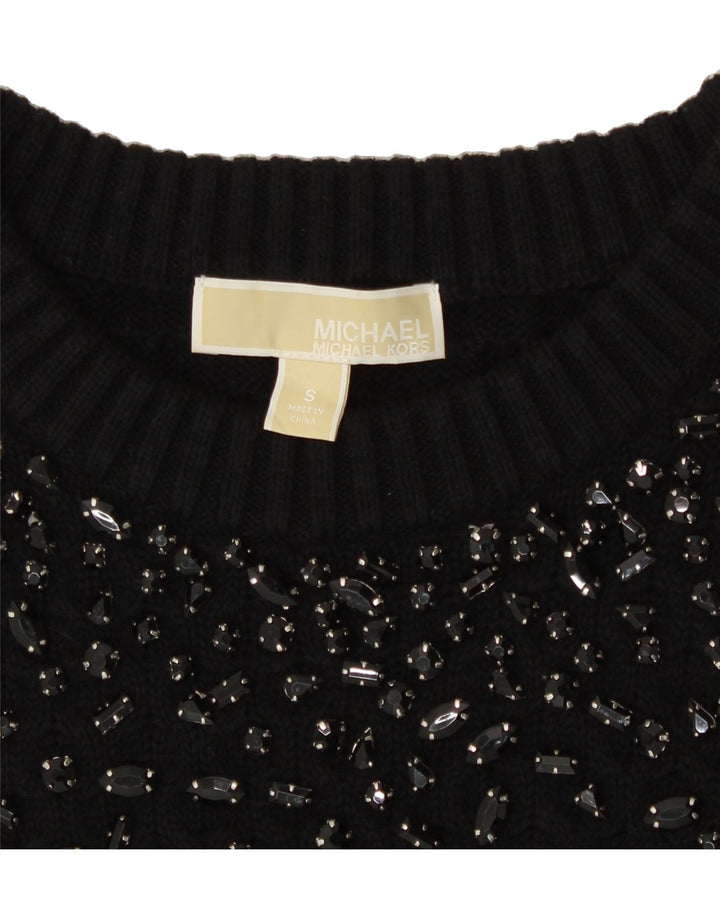 MICHAEL KORS Womens Boat Neck Jumper Sweater UK 10 Small Black Vintage Michael Kors and Second-Hand Michael Kors from Messina Hembry 