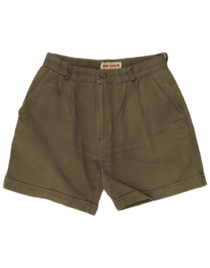 Pantaloncini chino con pegging da donna VINTAGE W28 cotone kaki medio