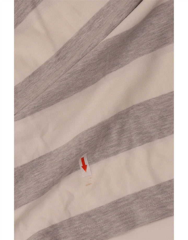 Polo da uomo Gant in cotone a righe grigio medio
