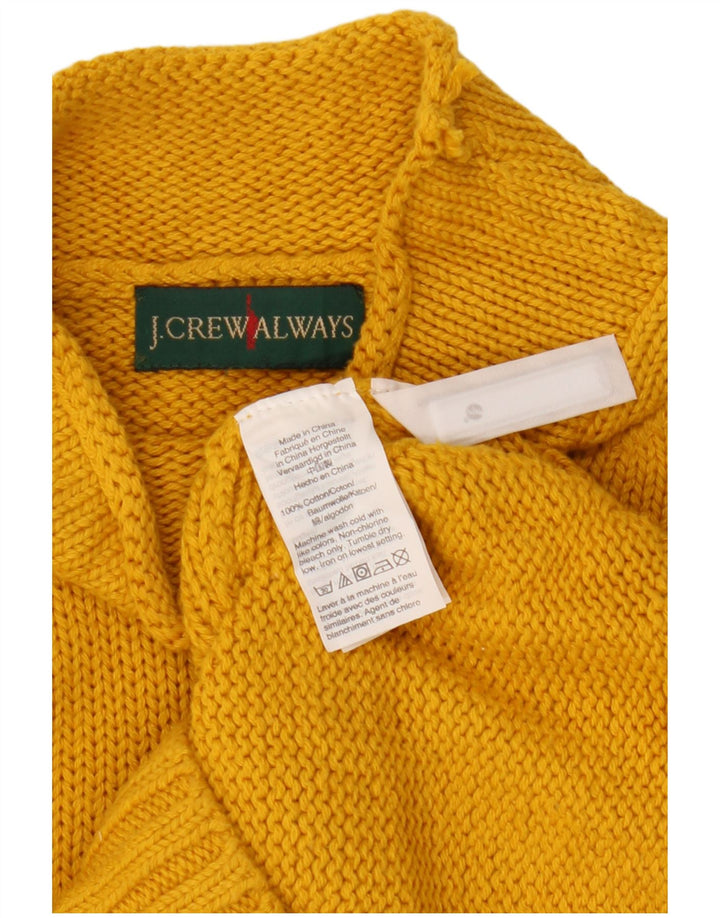 J. CREW Maglione da donna con collo dolcevita UK 10 Piccolo cotone giallo