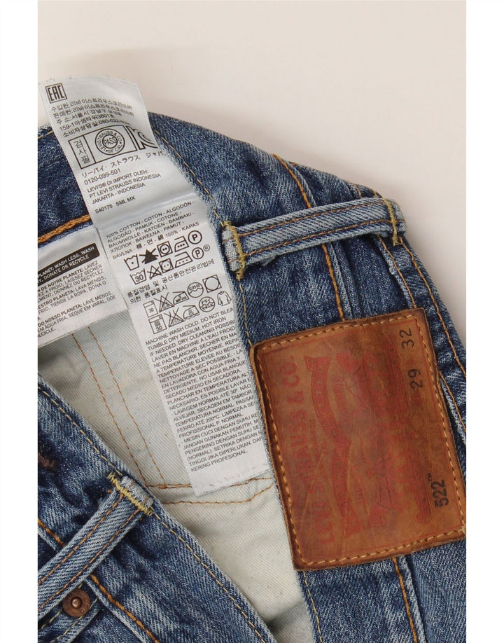 LEVI'S Jeans 522 slim affusolati da uomo W29 L32 in cotone blu