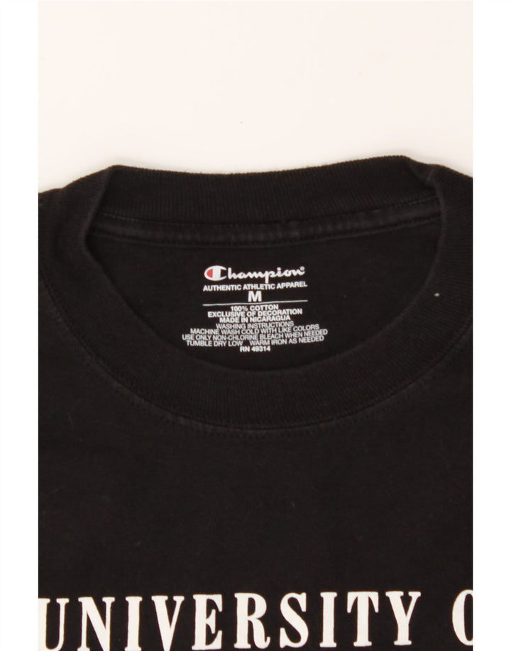 CHAMPION Mens Graphic Top Long Sleeve Medium Black Vintage Champion and Second-Hand Champion from Messina Hembry 