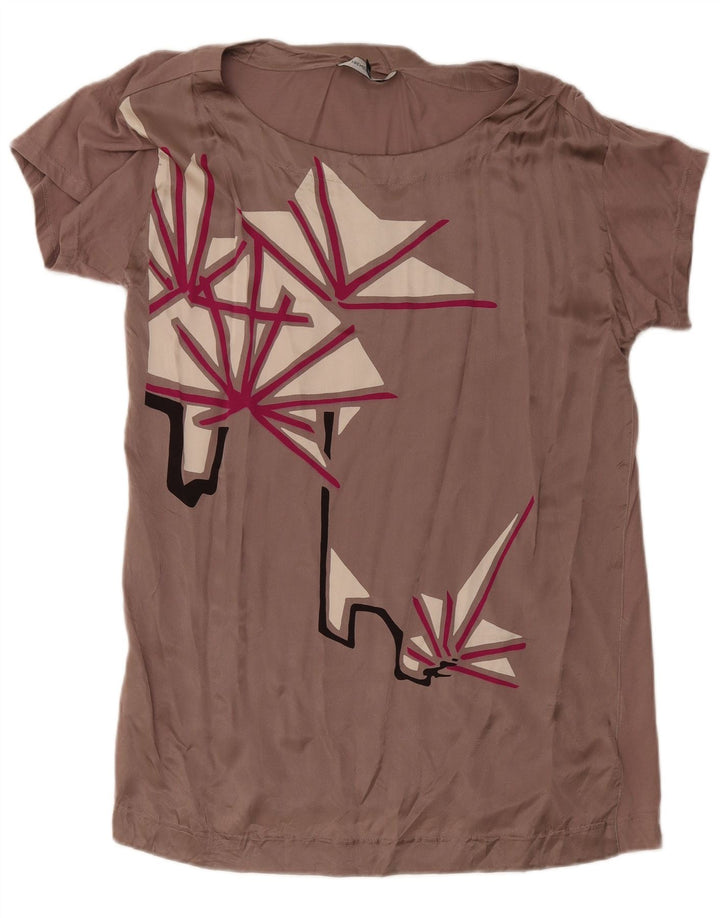 Camicetta da donna French Connection Top UK 18 XL Seta geometrica rosa