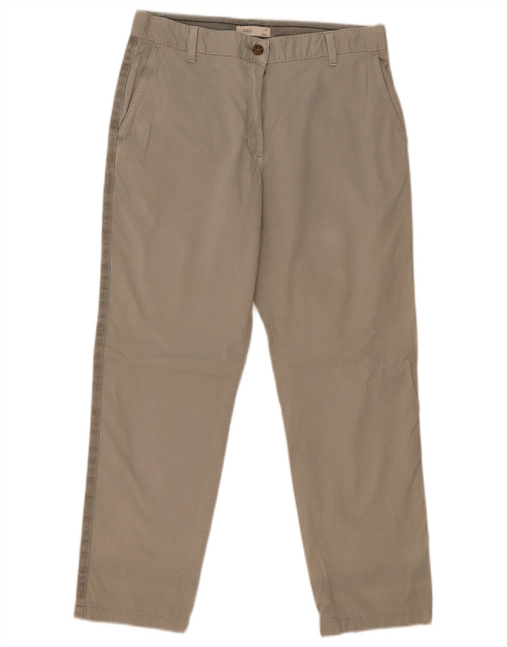 Pantaloni chino dritti da donna Marks & Spencer UK 12 Medium W30 L26 Grigio