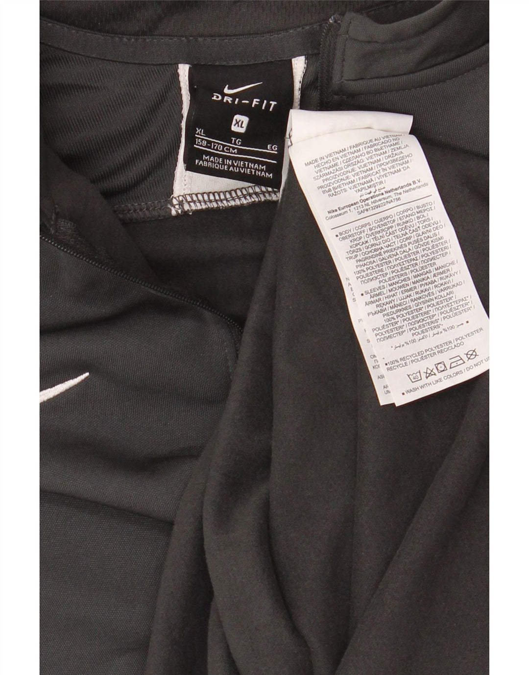 Top della tuta pullover NIKE da ragazzo Dri Fit con zip e collo 13-14 anni XL Grigio