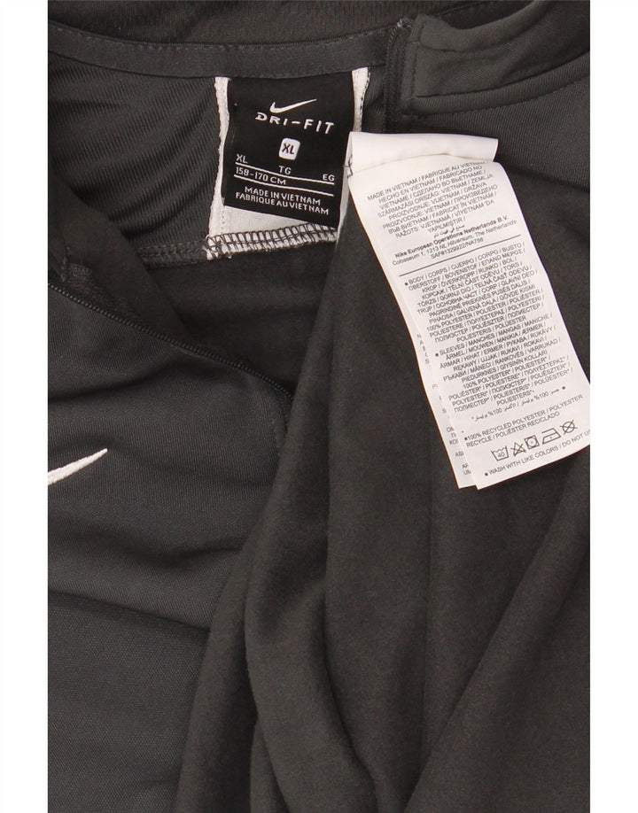 Top della tuta pullover NIKE da ragazzo Dri Fit con zip e collo 13-14 anni XL Grigio
