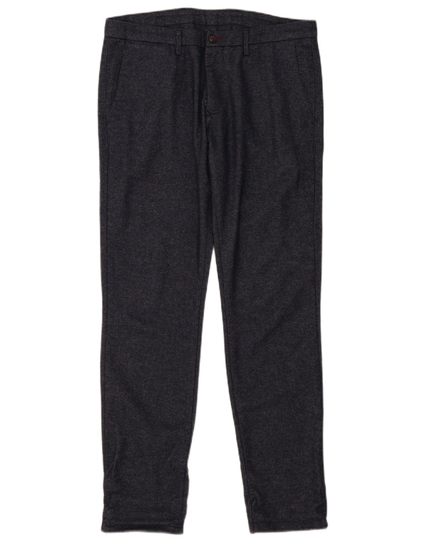 Pantaloni chino slim da uomo John Barritt IT 50 Large W36 L32 Blu navy screziato