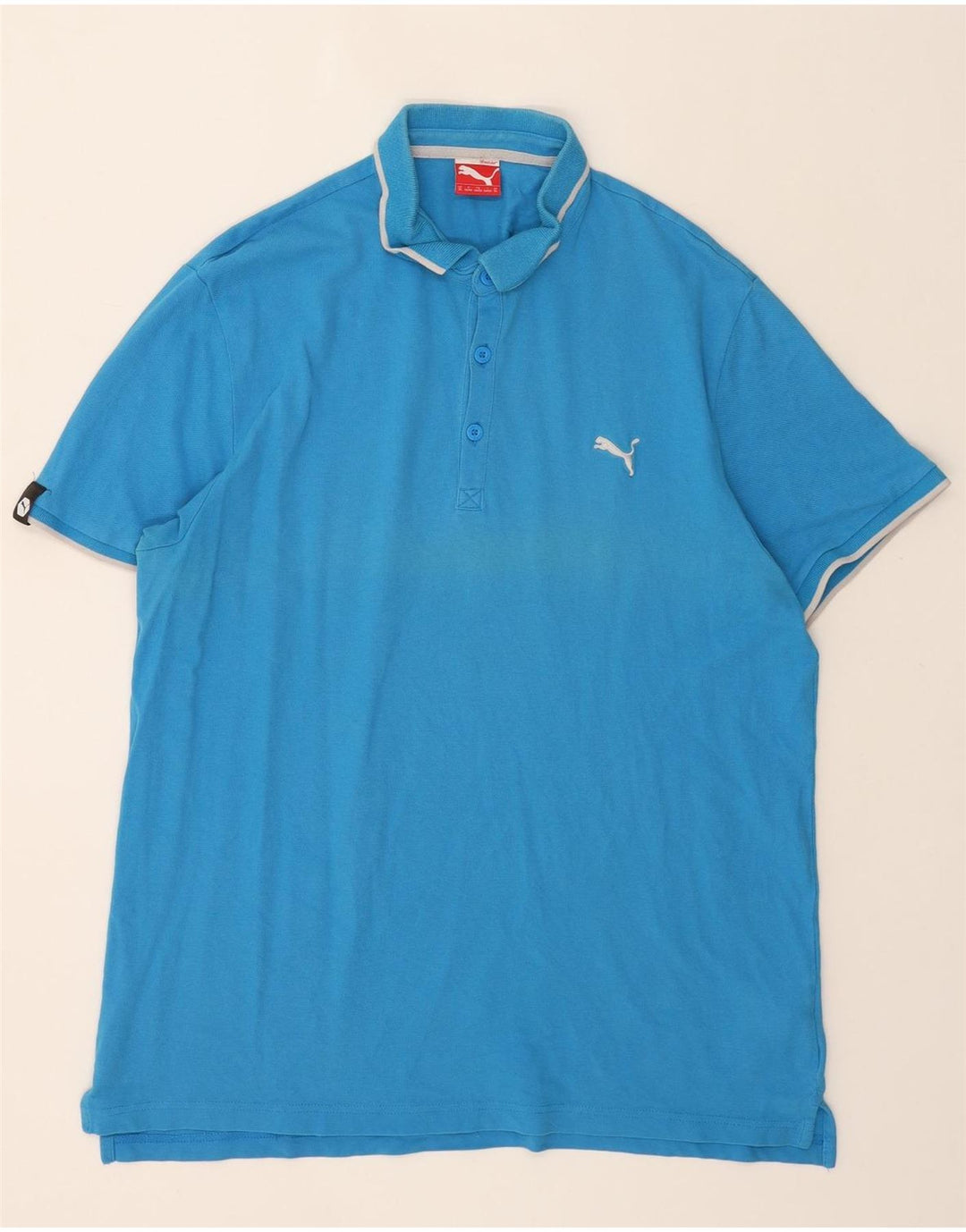 PUMA Mens Polo Shirt XL Blue Cotton Vintage Puma and Second-Hand Puma from Messina Hembry 