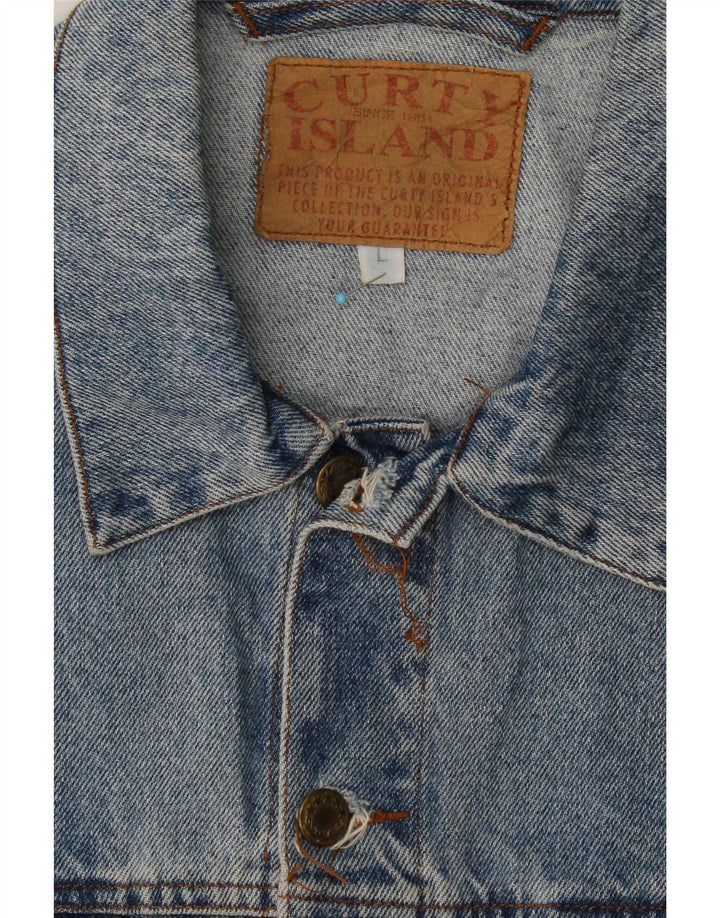 Giacca di jeans vintage da uomo UK 40 grande cotone blu