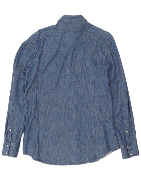 Camicia di jeans da uomo G-Star grande in cotone blu